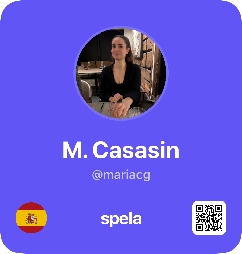 Maria Casasin (@mariacg) — Newbie looking to play with newbies